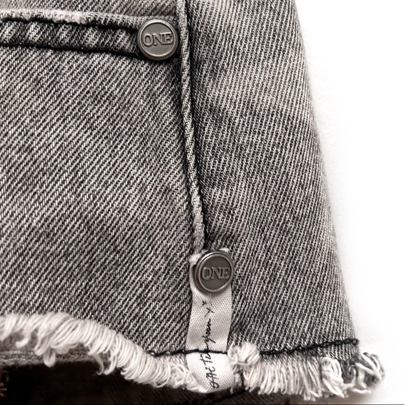 ONE X ONE TEASPOON Free People Button Fly Gray Star Distressed Raw Hem S… - Picture 7 of 16
